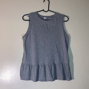 Levis Babydoll Ruffle Hem Tank Top Tunic Blouse Women Size XS Gray